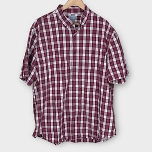 CARHARTT MENS RELAXED FIT SIZE 2XL‎ XXL RED BLUE WHITE PLAID SHORT SLEEVE SHIRT